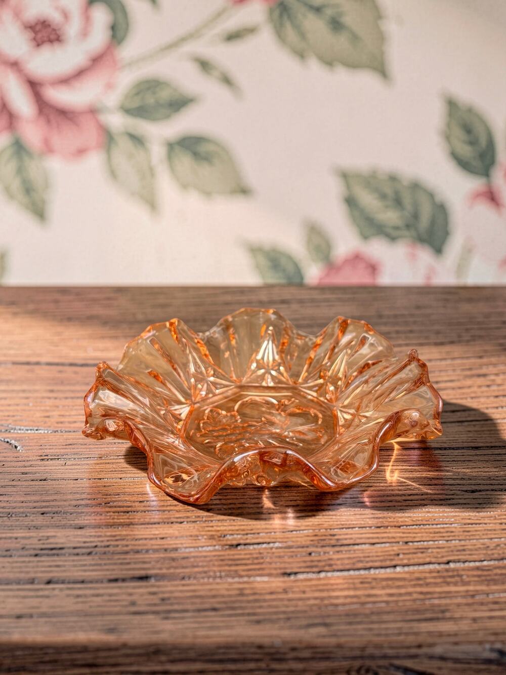Vintage Pink Depression Glass Federal Pioneer Pink Fruit Bowl 7” Ruffled 1970s